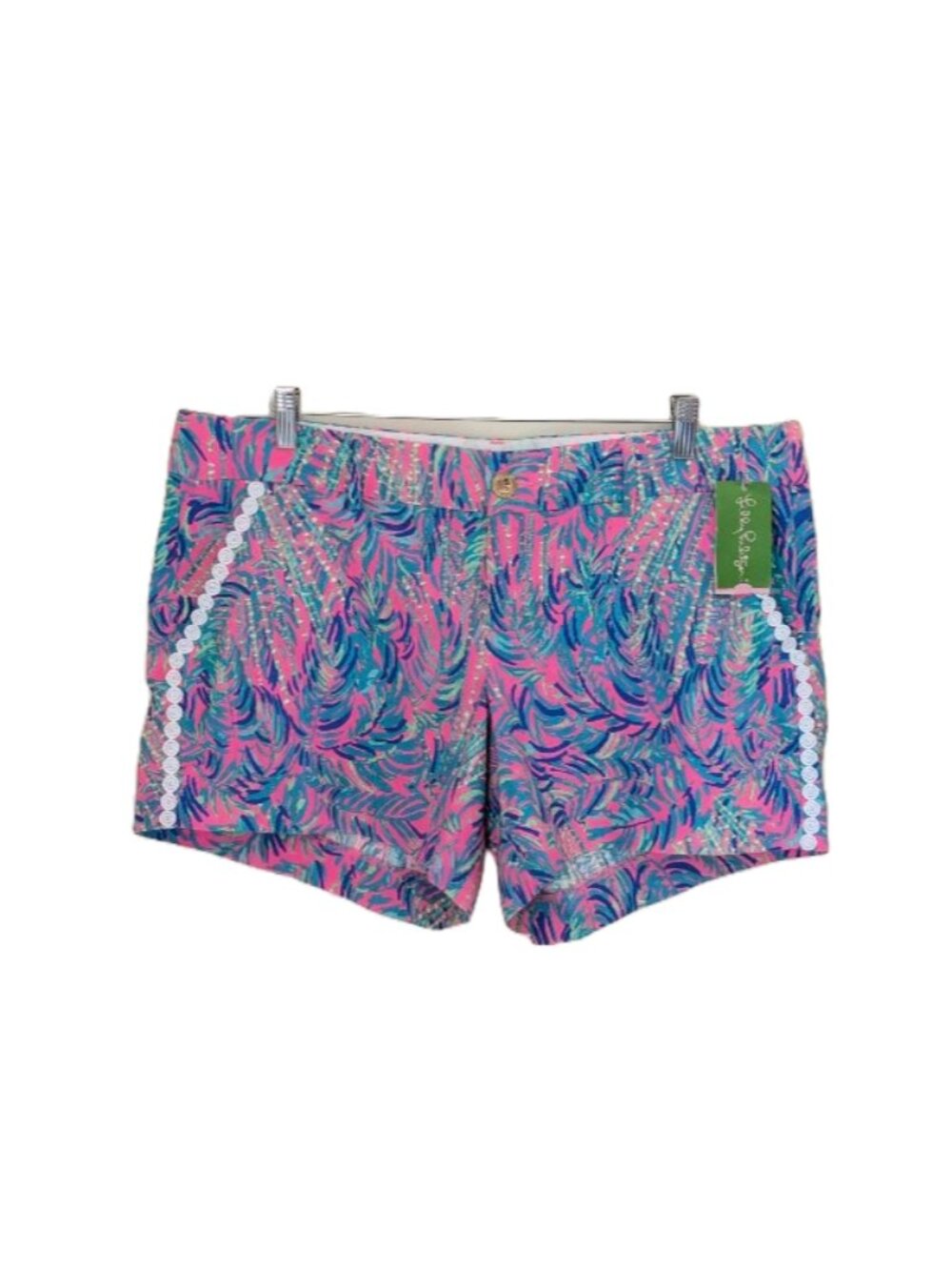 Lilly Pulitzer Callahan Shorts Pink Sunset Coco Breeze Lace Trim Size 16 NWT
